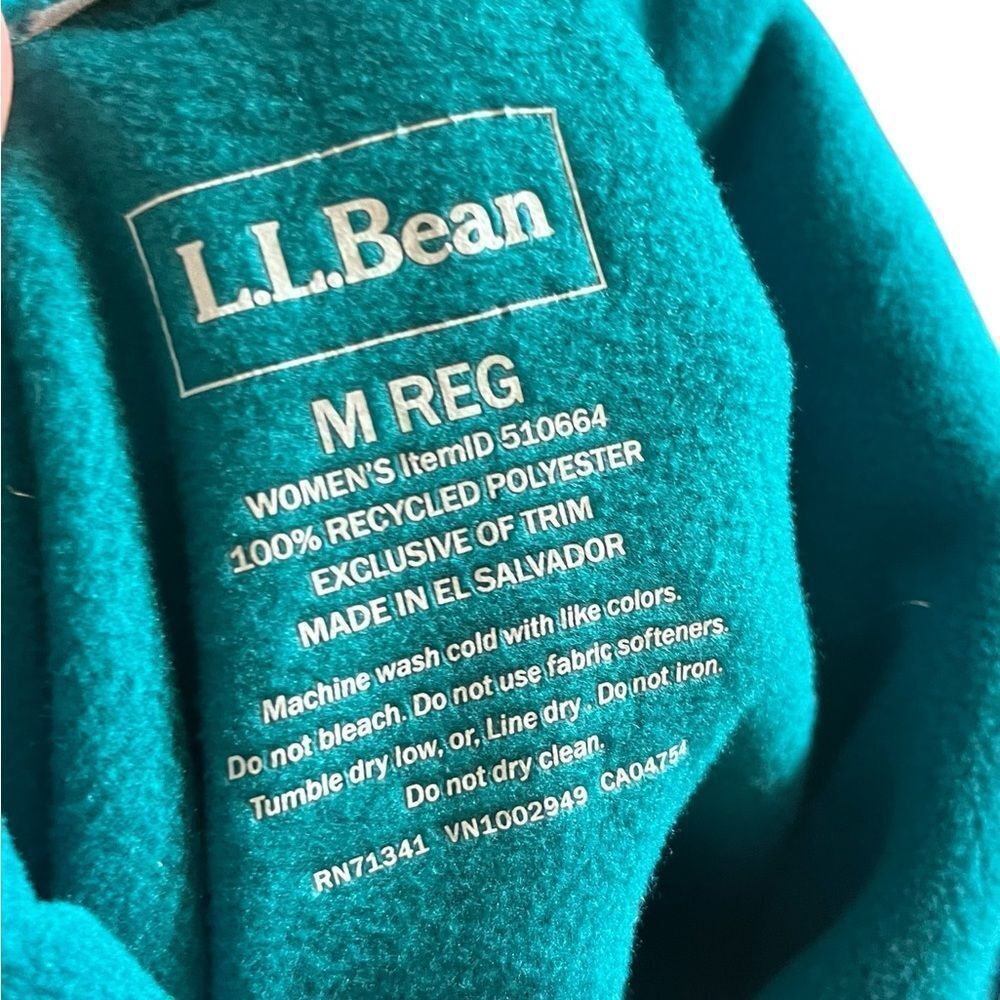 LL Bean Women’s Teal Fleece Pullover, Size M - Picture 5 of 8